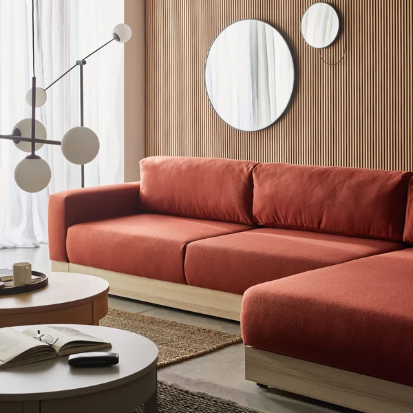 sofa stello w wełnianej tkaninie